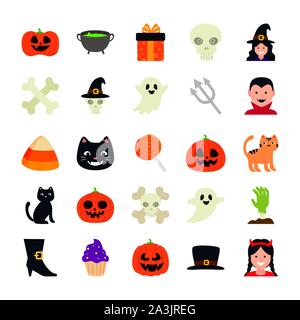 Bundle halloween mit set Symbole Stock Vektor