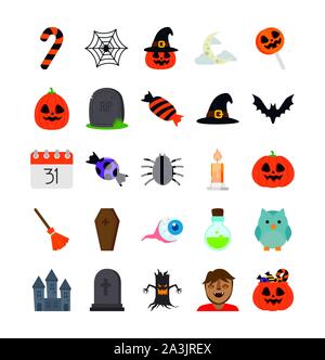 Bundle halloween mit set Symbole Stock Vektor