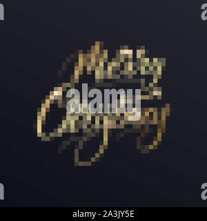 Frohe Weihnachten Kalligraphie Text. Weihnachten handschriftliche Beschriftung gold Schriftzug design Stock Vektor
