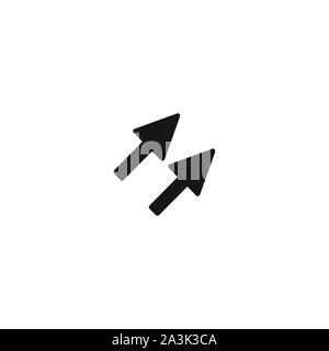 Zwei Pfeile bis 45 Grad Winkel Symbol. Das Wachstum des Unternehmens Konzept. Vektor Illustration auf weißem Hintergrund. Stock Vektor