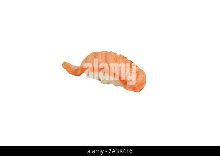 Geräucherter Lachs nigiri Sushi japanische Küche. auf weißem Hintergrund Stockfoto