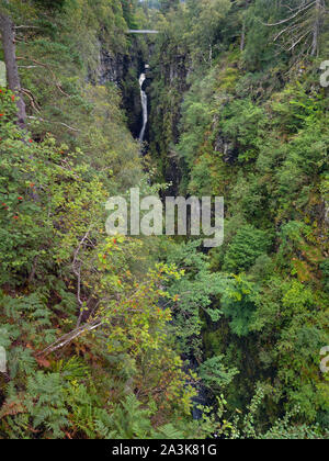 Corrieshalloch Schlucht in der Nähe von Ullapool, Spätsommer Stockfoto