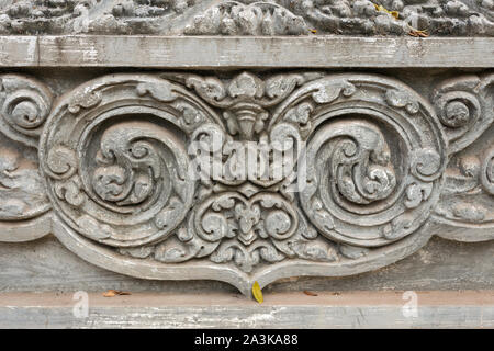 Bas Relief Wandbild der Khmer Kultur im Tempel Angkor Wat, Kambodscha, Nahaufnahme Stockfoto