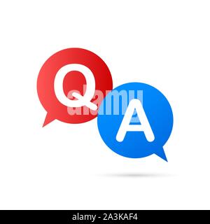 Frage und Antwort Bubble Chat auf weißem Hintergrund. Vector lieferbar Abbildung. Stock Vektor