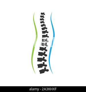 Wirbelsäule Diagnose Symbol logo Vorlage. Vector lieferbar Abbildung. Stock Vektor