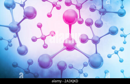 Abstrakte Molekülmodell. 3D-Darstellung Stockfoto