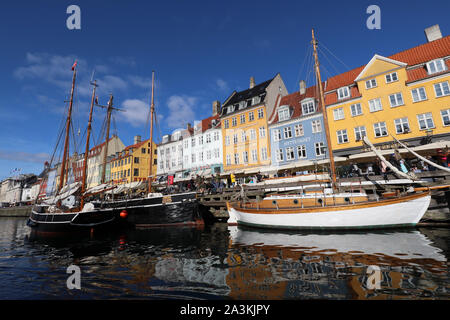 Nyhavn, allgemeine Ansichten von Kopenhagen, Dänemark, 07. Oktober 2019, Foto von Richard Goldschmidt Stockfoto