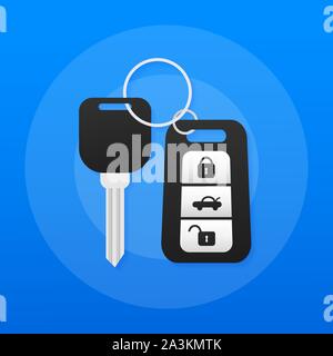 Auto-Taste und der Alarm System. Vector Illustration. Stock Vektor