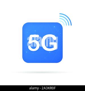 5G-Technologie Symbol Symbole. Drahtlose Mobile Telecommunication Service Konzept. Vector lieferbar Abbildung. Stock Vektor