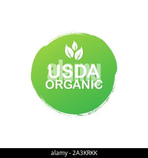 USDA Organic Embleme, Abzeichen, Aufkleber, Logo, Symbol. Vector lieferbar Abbildung. Stock Vektor