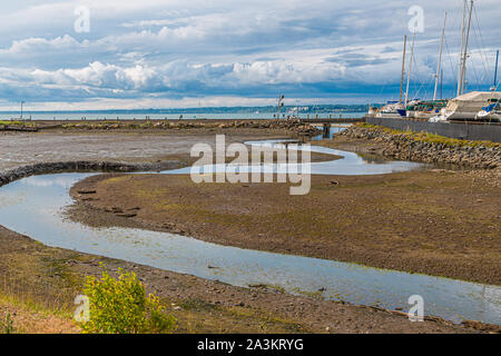 Ebbe von Trockendock in Bellingham Bay Stockfoto