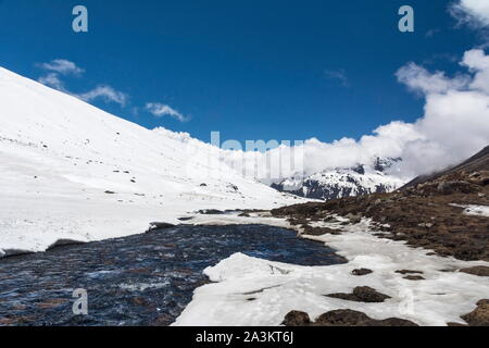 Gletscherfluss im Nullpunkt, Sikkim, Indien Stockfoto