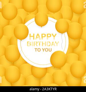 Geburtstag Vorlage mit bunten Luftballons. Vector lieferbar Abbildung. Stock Vektor
