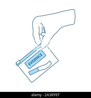 Hand Beweise Pocket Symbol. Dünne Linie mit blauer Füllung Design. Vector Illustration. Stock Vektor