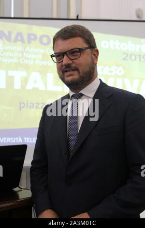 Neapel, Italien. 07 Okt, 2019. Gennaro Migliore, PD Politiker bei einer Initiative der "ITALIA VIVA' politische Bewegung in Neapel. (Foto von Salvatore Esposito/Pacific Press) Quelle: Pacific Press Agency/Alamy leben Nachrichten Stockfoto