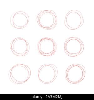Set hand Ovale gezeichnet, Filzstift kreisen. Grobe Vektor frame Elemente. Vector lieferbar Abbildung. Stock Vektor