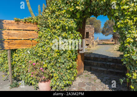 Andean Eco Village, Museum in Huatajata, Dorf am Seeufer des Titicacasee, La Paz, Bolivien, Lateinamerika Stockfoto