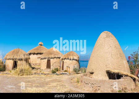 Andean Eco Village, Museum in Huatajata, Dorf am Seeufer des Titicacasee, La Paz, Bolivien, Lateinamerika Stockfoto