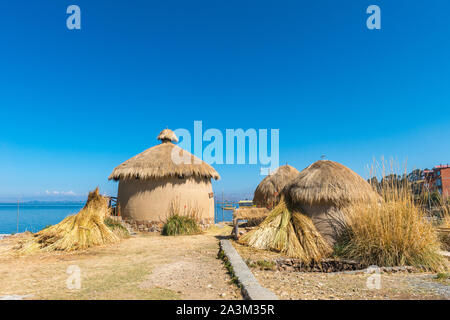 Andean Eco Village, Museum in Huatajata, Dorf am Seeufer des Titicacasee, La Paz, Bolivien, Lateinamerika Stockfoto