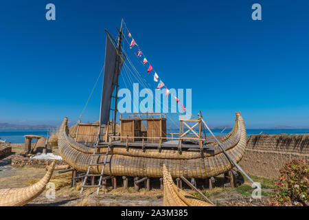 Andean Eco Village, Museum in Huatajata, Dorf am Seeufer des Titicacasee, La Paz, Bolivien, Lateinamerika Stockfoto