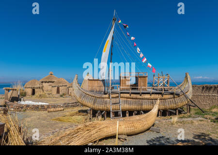 Andean Eco Village, Museum in Huatajata, Dorf am Seeufer des Titicacasee, La Paz, Bolivien, Lateinamerika Stockfoto