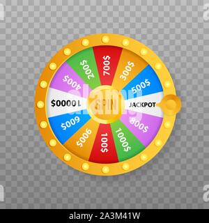 Roulette 3d-Vermögen. Rad Vermögen für Spiel und Jackpot gewinnen. Online casino Konzept. Internet casino Marketing. Vector Illustration. Stock Vektor