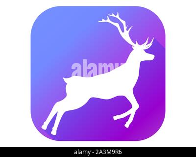 Rotwild flachbild Symbol mit langen Schatten. Piktogramm gradient Farbe. Vector Illustration Stock Vektor