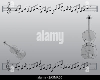 Violinen auf weißem Hintergrund Stockfoto