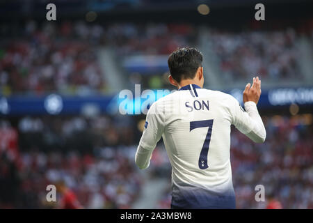 MADRID, Spanien - Juni 01, 2019: Sohn Heung-Min (Tottenham) dargestellt, während das Finale der UEFA Champions League 2019/20. Stockfoto