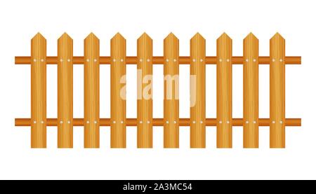 Lattenzaun, Holz- texturiert, abgerundeten Kanten. Vector lieferbar Abbildung. Stock Vektor