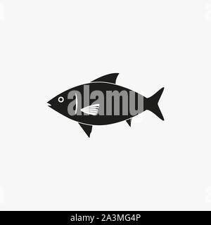 Fisch, Lebensmittel, Meer Symbol. Vector Illustration, flache Bauform. Stock Vektor