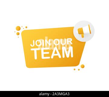 Megaphon Hand, Geschäftskonzept mit Text unser Team. Vector Illustration Stock Vektor