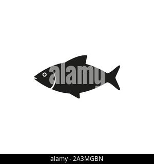 Fisch, Lebensmittel, Meer Symbol. Vector Illustration, flache Bauform. Stock Vektor