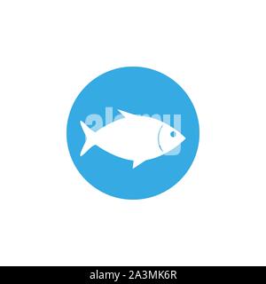 Fisch, Lebensmittel, Meer Symbol. Vector Illustration, flache Bauform. Stock Vektor