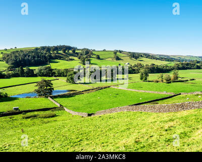 Ackerland in nidderdale von wath Road in der Nähe von Pateley Bridge North Yorkshire England Stockfoto