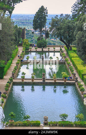 Giardini di Villa D'Este in der Nähe des Neptunbrunnens, Tivoli Stockfoto