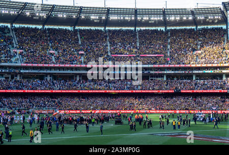 2019 Australian Football League AFL Grand Final mehr Western Sydney GWS Richmond auf dem Melbourne Cricket Ground MCG Victoria Australien. Stockfoto