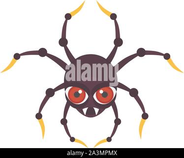 Beängstigend lila vampire Spider mit großen roten Augen. Stock Vektor