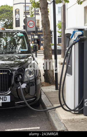 London Black Cab, TX Elektrotaxi von LEVC Stockfoto