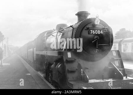 Dampflok 76084 auf dem Mohn Linie in Sheringham, UK gesehen. Am 29. September 2019 berücksichtigt. Stockfoto