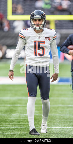 Okt 6, 2019; London Vereinigtes Königreich; Oakland Raiders vs die Chicago Bears an der Tottenham Hotpsur Stadion Chicago Bears Ort Kicker Eddy Pineiro (15) Stockfoto