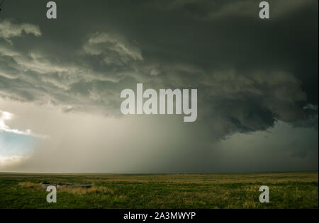 Hagel Sturm über die weiten, offenen Ebenen des nördlichen Texas Stockfoto