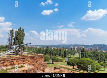 Blick von der Union Buildings auf die Innenstadt von Pretoria, Gauteng, Südafrika Stockfoto