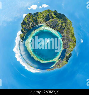 Kleiner Planetenblick auf Coron Island auf den Philippinen Stockfoto