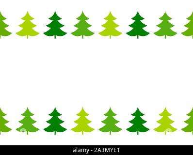 Grün Weihnachtsbäume nahtlose Grenze. Vector Illustration. Stock Vektor
