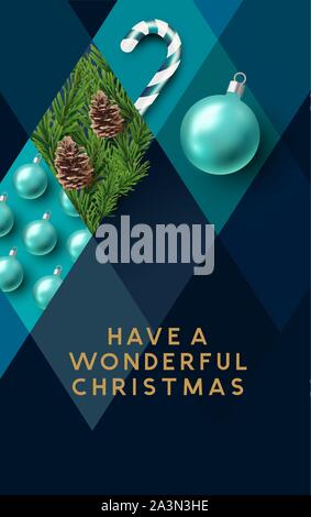 Ein blaues Muster abstrakte Weihnachten Hintergrund Layout. Vector Illustration. Stock Vektor