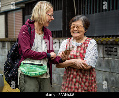 Culture Clash gelöst in Übersetzung, Nishiizu-Cho, Japan Stockfoto