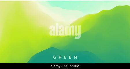 Landschaft mit grünen Bergen. Bergige Gelände. Abstrakte Natur Hintergrund. Vector Illustration. Stock Vektor