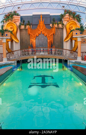 Das Spa auf Deck 8 an Bord der Royal Caribbean Cruise Ship Serenade der Meere. Stockfoto