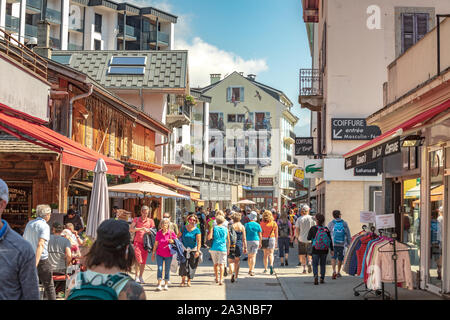 Chamonix in der Stadt, Frankreich Stockfoto